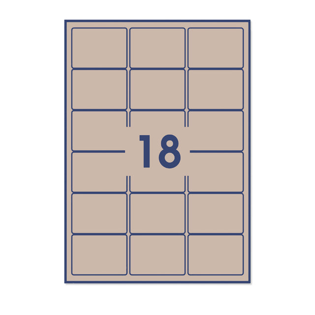 Rectangle Adhesive Labels Fleck 62 x 42 mm (18 labels)