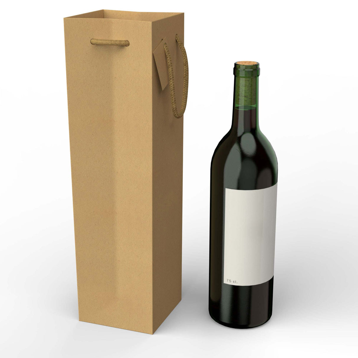 Torby papierowe Kraft na butelki wina (75 cl.)