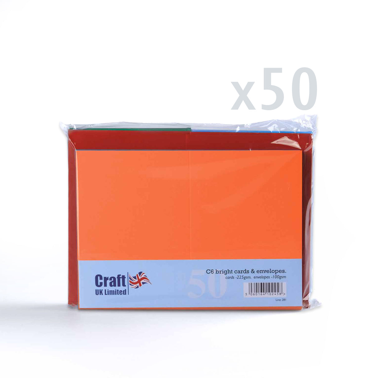 Kartki w żywych kolorach 225 g/m² i koperty 100 g/m²