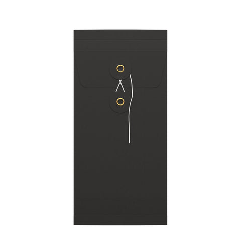 String & Washer Gusset Envelopes Black 220 x 110 x 25 mm (DL)
