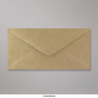 110x220 mm (DL) Brązowa koperta z żebrowanym wzorem