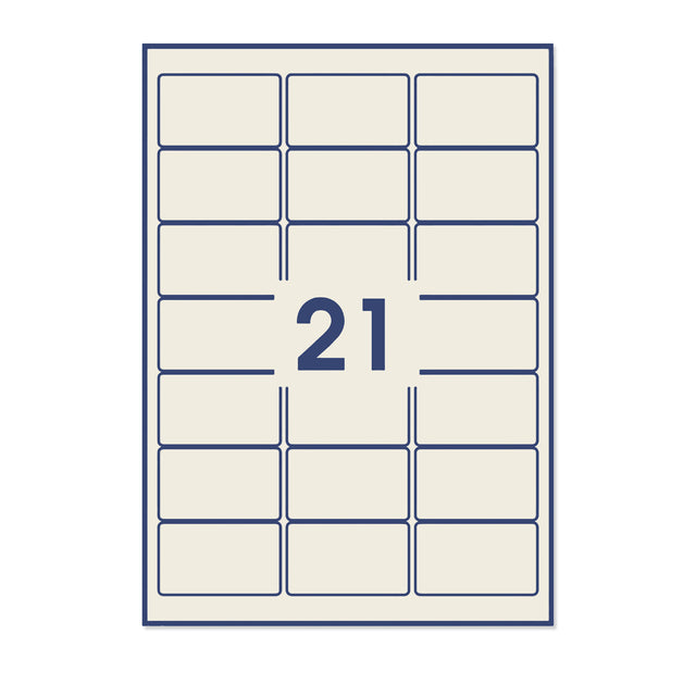 Rectangle Adhesive Labels White 64 x 38 mm (21 labels)
