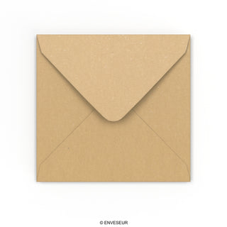 130x130 mm Brązowa koperta z papieru z recyklingu