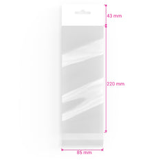 Cello Bags (With Header) Clear 220 x 85 mm