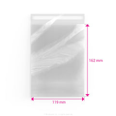 Cello Bags (Non-Header) Clear 162 x 119 mm