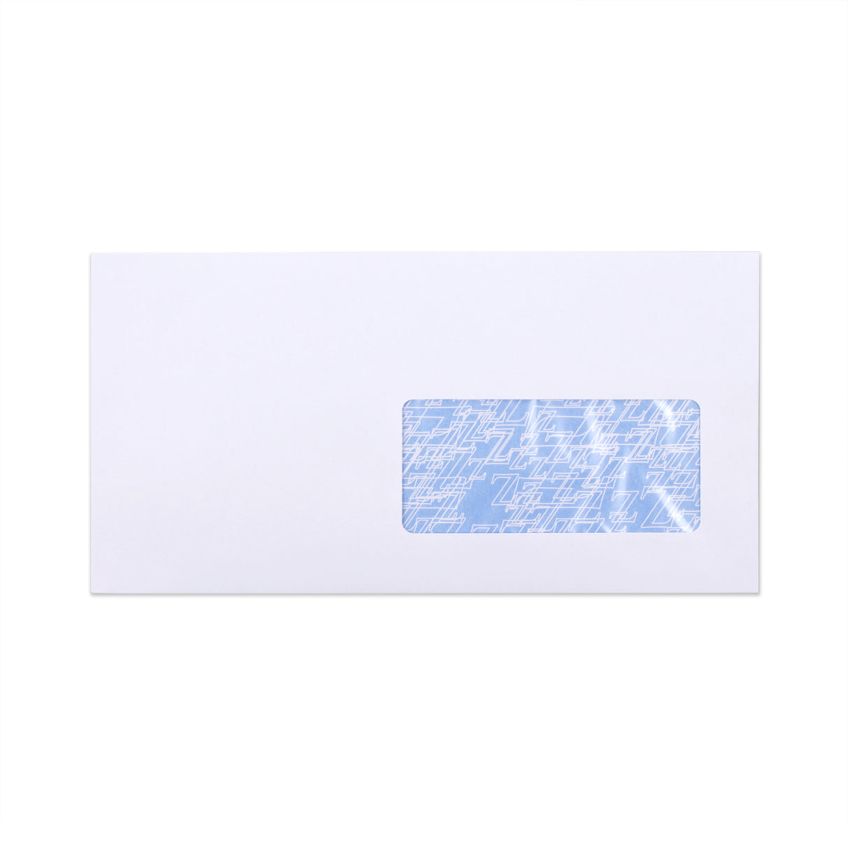Koperta biała z nadrukiem wewnętrznym – z okienkiem 115x225 mm (DL+) 90gr/m²