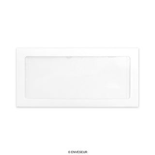 110x220 mm (DL) Biała koperta z całym okienkiem
