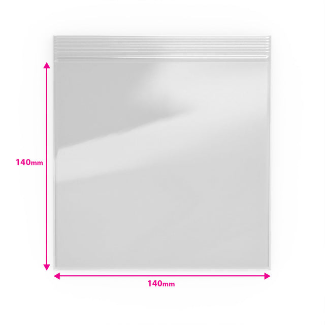 Grip Seal Bags Clear 140 x 140 mm
