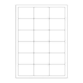 White Adhesive Labels White 63.50 x 46.60 mm (18 labels)