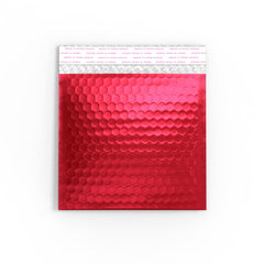 Metallic Finish Bubble Bag Mailers Red 165 x 165 mm