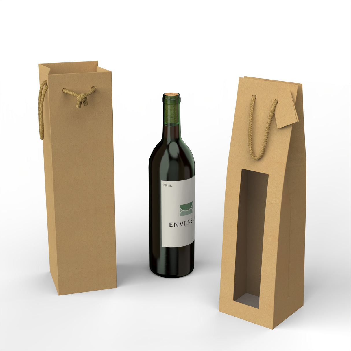 Torby papierowe Kraft na butelki wina (75 cl.) 