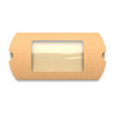 Kraftowe pudełka w kształcie poduszki z okienkiem