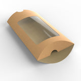 Kraftowe pudełka w kształcie poduszki z okienkiem