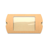 Kraftowe pudełka w kształcie poduszki z okienkiem