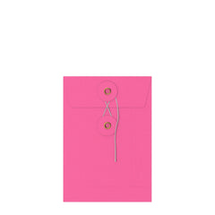 Coloured envelopes with string and washer closure Pink 162 x 114 mm (C6)