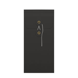 String & Washer Gusset Envelopes Black 220 x 110 mm (DL)