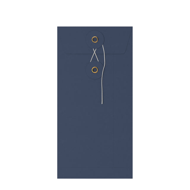 Coloured envelopes with string and washer closure Navy Blue 220 x 110 mm (DL)