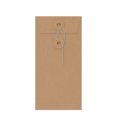 Coloured envelopes with string and washer closure Manila 220 x 110 mm (DL)